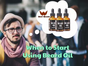Featured image for the article about when to start using beard oil