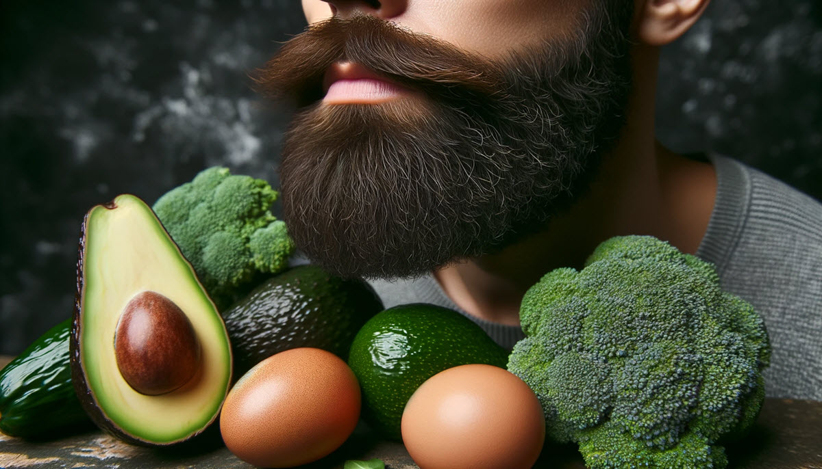 What vitamins promote beard growth featured image of a lush beard showcasing the results of a vitamin-rich diet for optimal beard growth